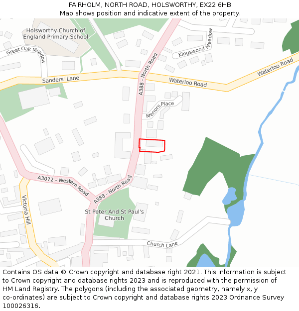 FAIRHOLM, NORTH ROAD, HOLSWORTHY, EX22 6HB: Location map and indicative extent of plot