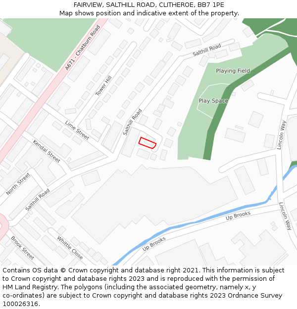 FAIRVIEW, SALTHILL ROAD, CLITHEROE, BB7 1PE: Location map and indicative extent of plot