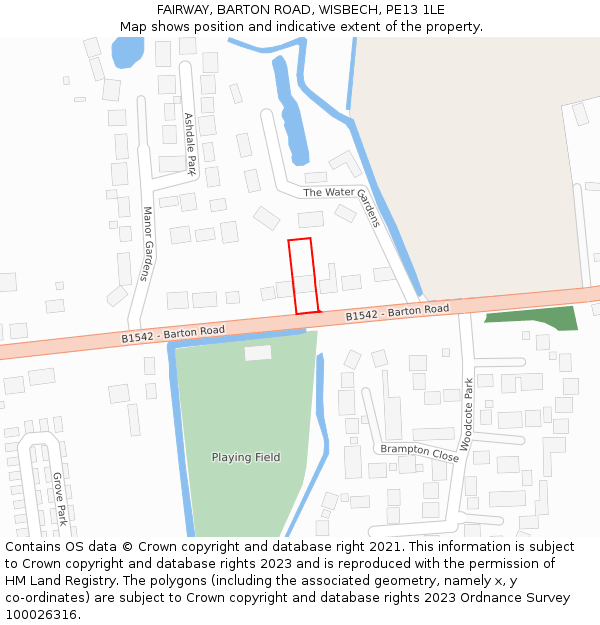 FAIRWAY, BARTON ROAD, WISBECH, PE13 1LE: Location map and indicative extent of plot