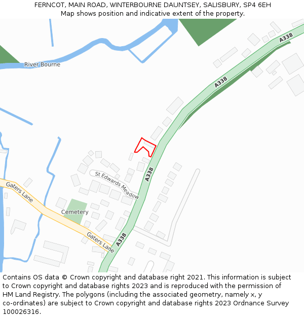 FERNCOT, MAIN ROAD, WINTERBOURNE DAUNTSEY, SALISBURY, SP4 6EH: Location map and indicative extent of plot