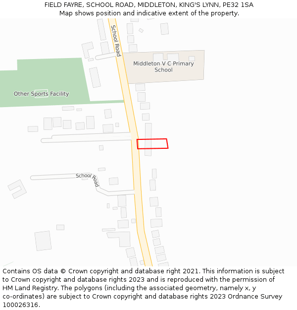 FIELD FAYRE, SCHOOL ROAD, MIDDLETON, KING'S LYNN, PE32 1SA: Location map and indicative extent of plot