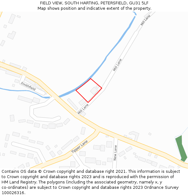 FIELD VIEW, SOUTH HARTING, PETERSFIELD, GU31 5LF: Location map and indicative extent of plot