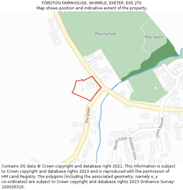 FORDTON FARMHOUSE, WHIMPLE, EXETER, EX5 2TX: Location map and indicative extent of plot