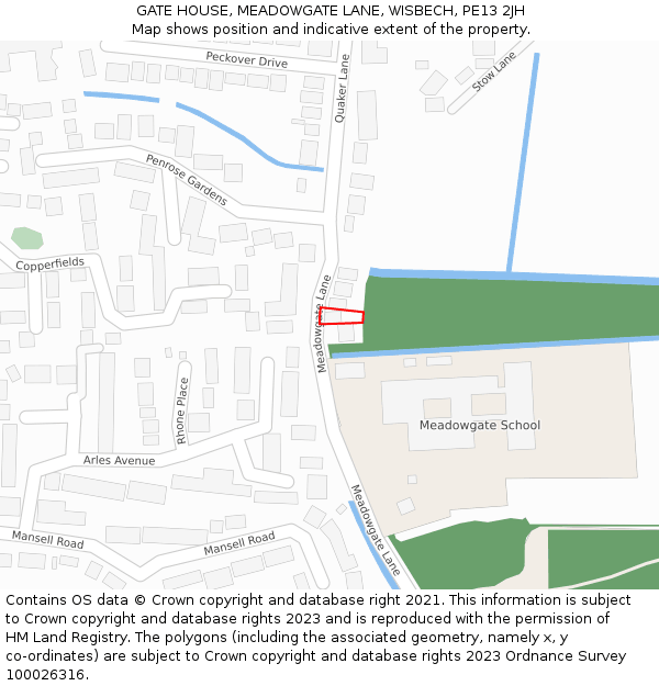 GATE HOUSE, MEADOWGATE LANE, WISBECH, PE13 2JH: Location map and indicative extent of plot