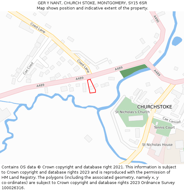 GER Y NANT, CHURCH STOKE, MONTGOMERY, SY15 6SR: Location map and indicative extent of plot