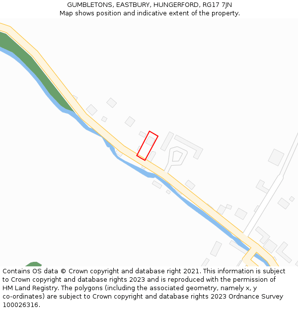 GUMBLETONS, EASTBURY, HUNGERFORD, RG17 7JN: Location map and indicative extent of plot