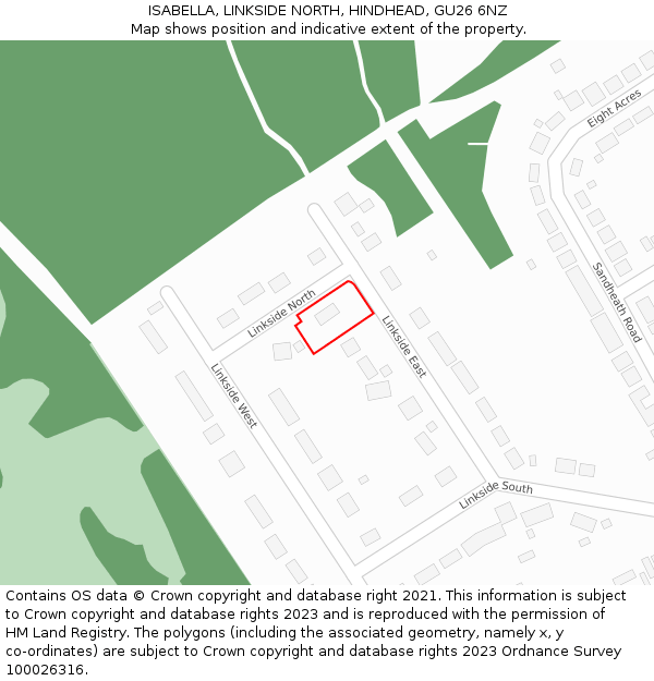 ISABELLA, LINKSIDE NORTH, HINDHEAD, GU26 6NZ: Location map and indicative extent of plot