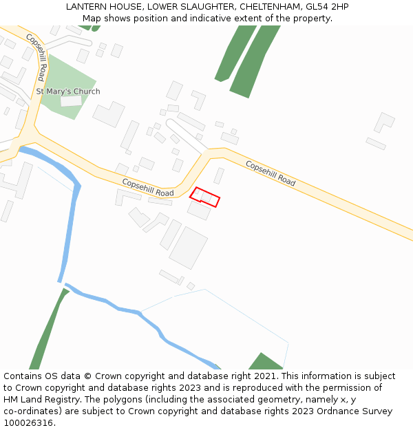 LANTERN HOUSE, LOWER SLAUGHTER, CHELTENHAM, GL54 2HP: Location map and indicative extent of plot