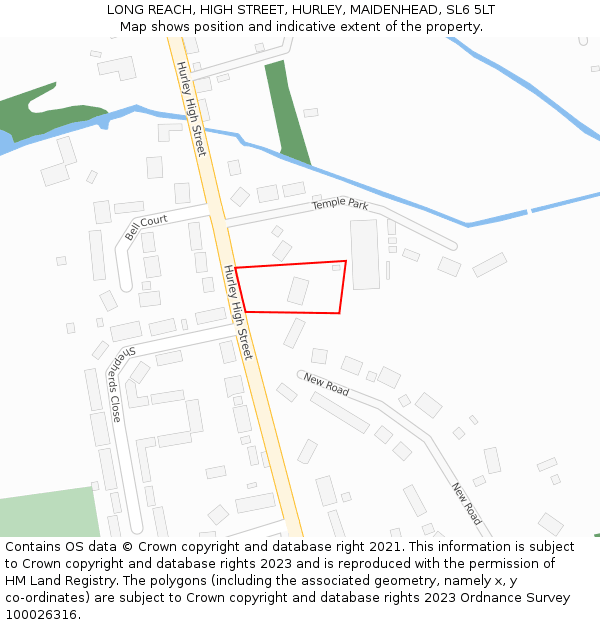 LONG REACH, HIGH STREET, HURLEY, MAIDENHEAD, SL6 5LT: Location map and indicative extent of plot