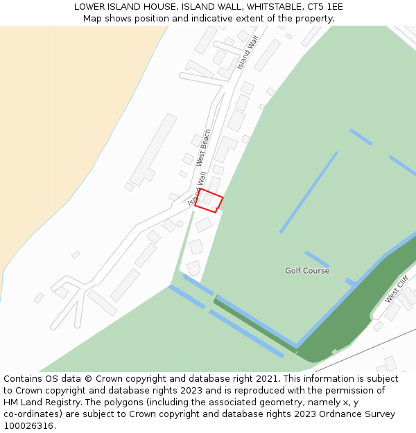 LOWER ISLAND HOUSE, ISLAND WALL, WHITSTABLE, CT5 1EE: Location map and indicative extent of plot