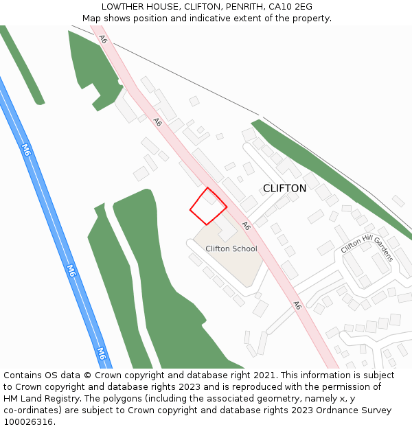 LOWTHER HOUSE, CLIFTON, PENRITH, CA10 2EG: Location map and indicative extent of plot