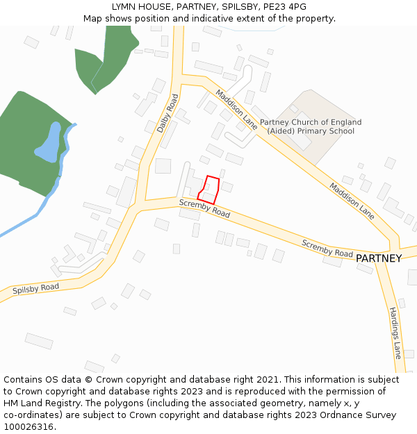 LYMN HOUSE, PARTNEY, SPILSBY, PE23 4PG: Location map and indicative extent of plot