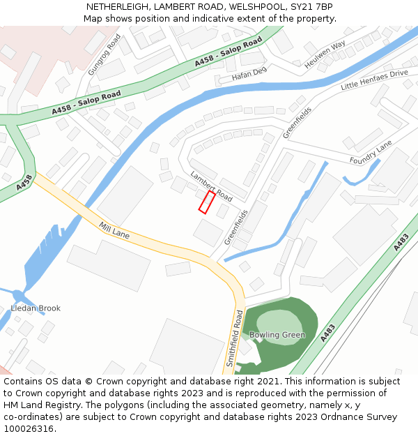 NETHERLEIGH, LAMBERT ROAD, WELSHPOOL, SY21 7BP: Location map and indicative extent of plot