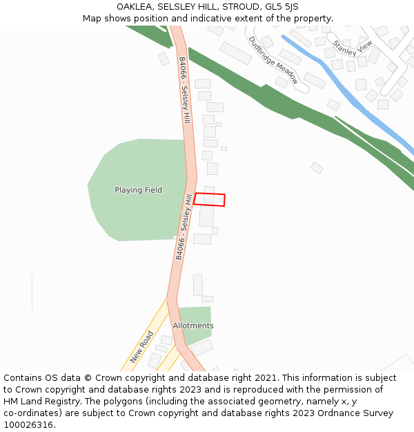 OAKLEA, SELSLEY HILL, STROUD, GL5 5JS: Location map and indicative extent of plot