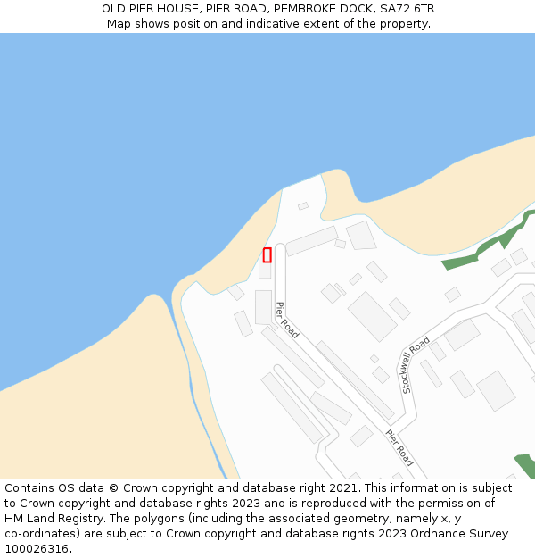 OLD PIER HOUSE, PIER ROAD, PEMBROKE DOCK, SA72 6TR: Location map and indicative extent of plot