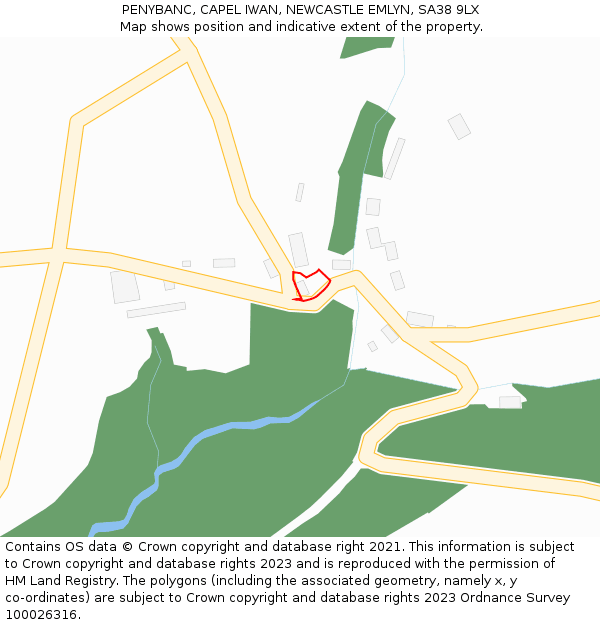 PENYBANC, CAPEL IWAN, NEWCASTLE EMLYN, SA38 9LX: Location map and indicative extent of plot