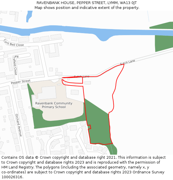 RAVENBANK HOUSE, PEPPER STREET, LYMM, WA13 0JT: Location map and indicative extent of plot