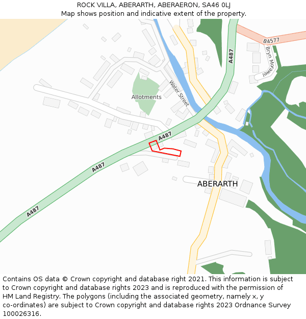 ROCK VILLA, ABERARTH, ABERAERON, SA46 0LJ: Location map and indicative extent of plot