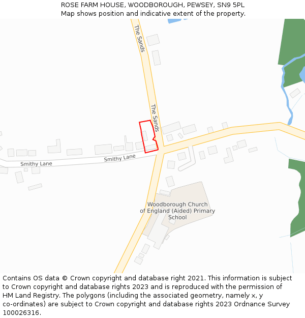 ROSE FARM HOUSE, WOODBOROUGH, PEWSEY, SN9 5PL: Location map and indicative extent of plot