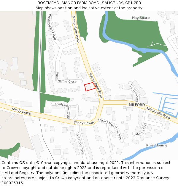 ROSEMEAD, MANOR FARM ROAD, SALISBURY, SP1 2RR: Location map and indicative extent of plot