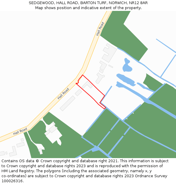 SEDGEWOOD, HALL ROAD, BARTON TURF, NORWICH, NR12 8AR: Location map and indicative extent of plot