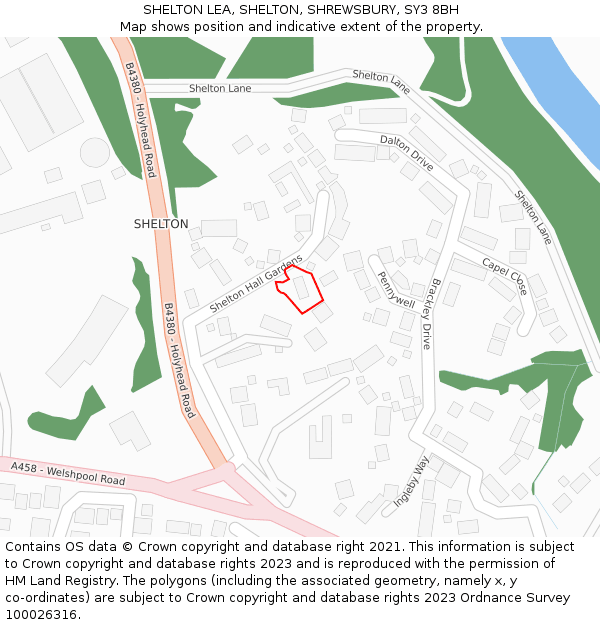 SHELTON LEA, SHELTON, SHREWSBURY, SY3 8BH: Location map and indicative extent of plot