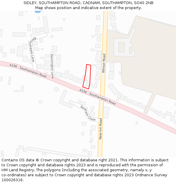 SIDLEY, SOUTHAMPTON ROAD, CADNAM, SOUTHAMPTON, SO40 2NB: Location map and indicative extent of plot