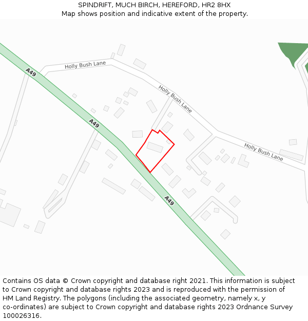 SPINDRIFT, MUCH BIRCH, HEREFORD, HR2 8HX: Location map and indicative extent of plot
