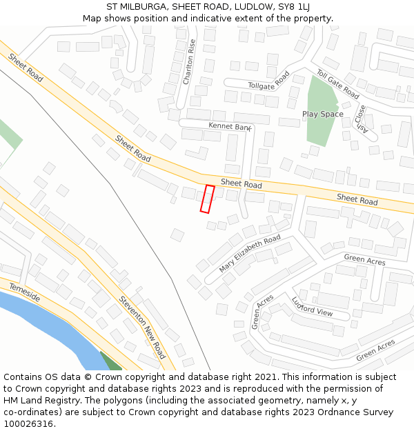 ST MILBURGA, SHEET ROAD, LUDLOW, SY8 1LJ: Location map and indicative extent of plot