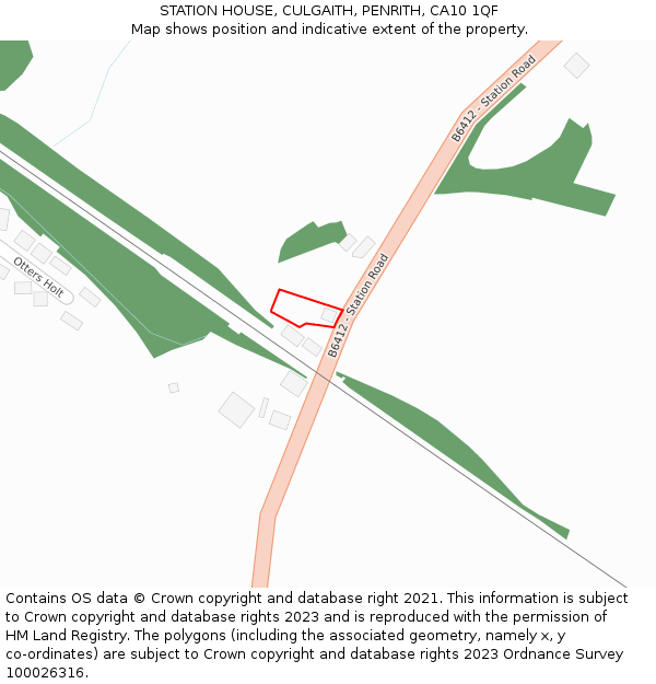 STATION HOUSE, CULGAITH, PENRITH, CA10 1QF: Location map and indicative extent of plot