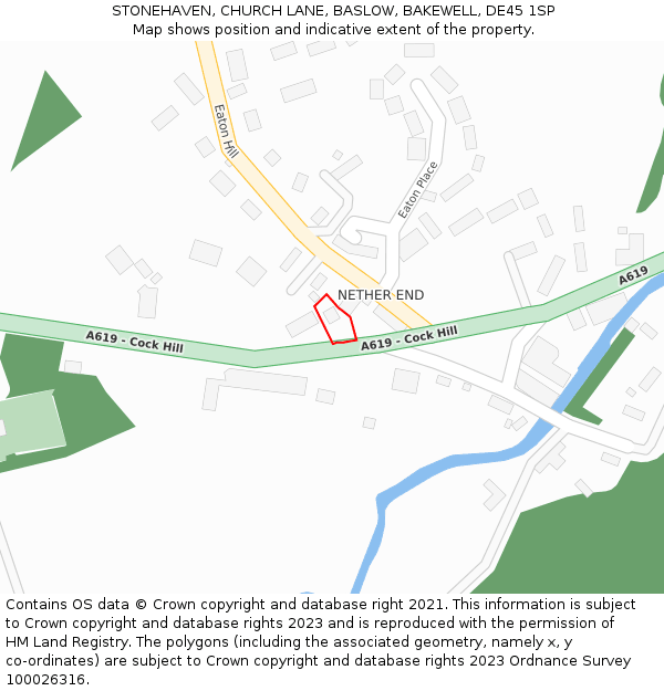 STONEHAVEN, CHURCH LANE, BASLOW, BAKEWELL, DE45 1SP: Location map and indicative extent of plot