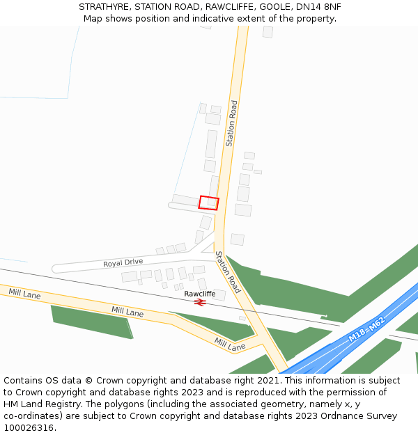 STRATHYRE, STATION ROAD, RAWCLIFFE, GOOLE, DN14 8NF: Location map and indicative extent of plot