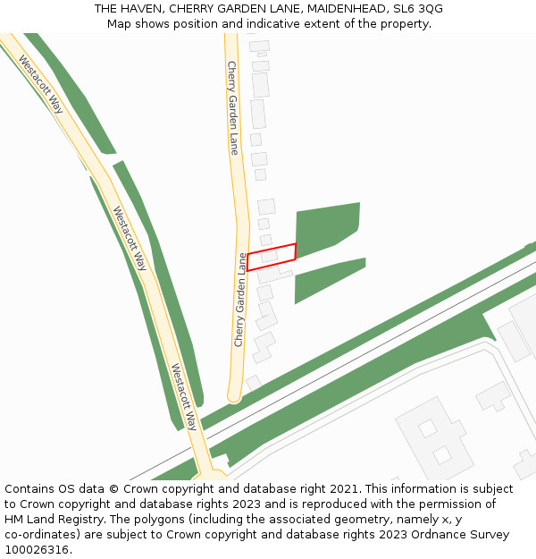 THE HAVEN, CHERRY GARDEN LANE, MAIDENHEAD, SL6 3QG: Location map and indicative extent of plot