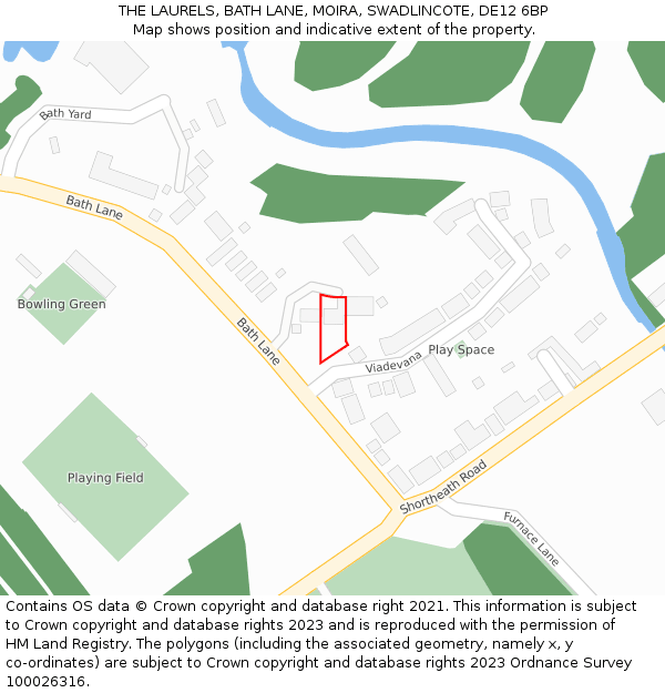 THE LAURELS, BATH LANE, MOIRA, SWADLINCOTE, DE12 6BP: Location map and indicative extent of plot