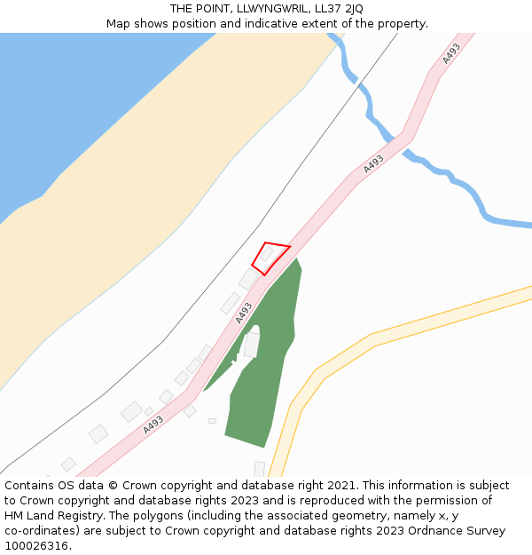 THE POINT, LLWYNGWRIL, LL37 2JQ: Location map and indicative extent of plot