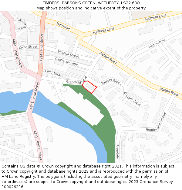 TIMBERS, PARSONS GREEN, WETHERBY, LS22 6RQ: Location map and indicative extent of plot