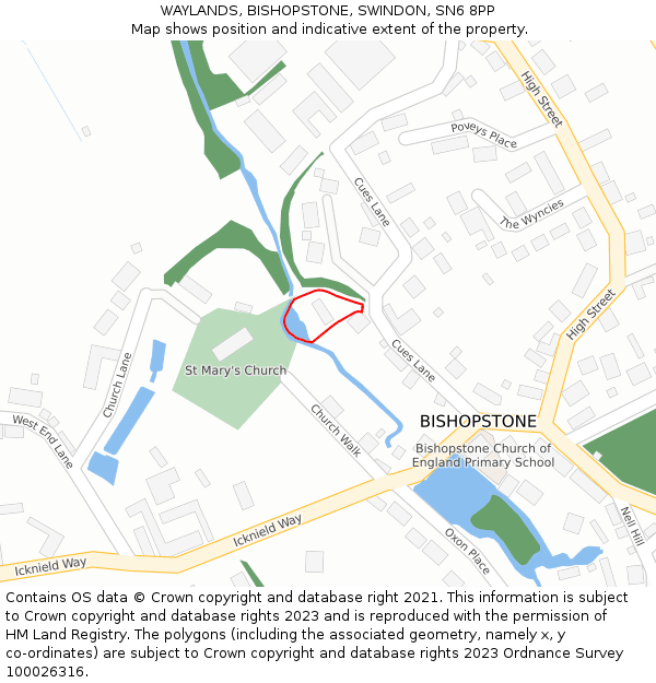 WAYLANDS, BISHOPSTONE, SWINDON, SN6 8PP: Location map and indicative extent of plot