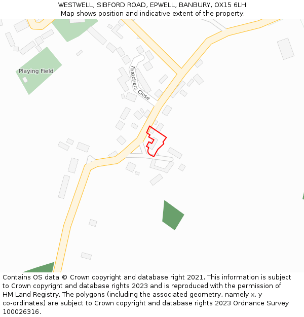 WESTWELL, SIBFORD ROAD, EPWELL, BANBURY, OX15 6LH: Location map and indicative extent of plot