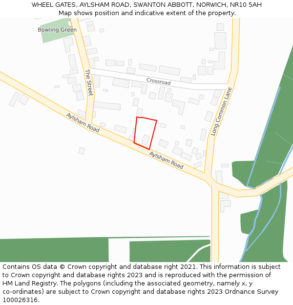 WHEEL GATES, AYLSHAM ROAD, SWANTON ABBOTT, NORWICH, NR10 5AH: Location map and indicative extent of plot