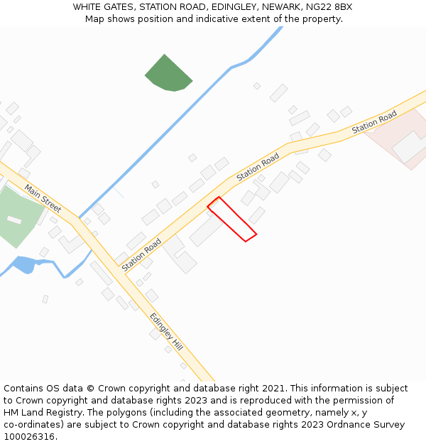 WHITE GATES, STATION ROAD, EDINGLEY, NEWARK, NG22 8BX: Location map and indicative extent of plot