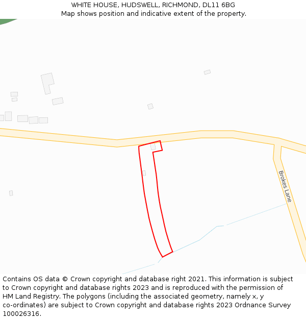 WHITE HOUSE, HUDSWELL, RICHMOND, DL11 6BG: Location map and indicative extent of plot