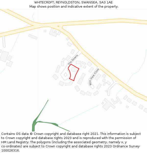 WHITECROFT, REYNOLDSTON, SWANSEA, SA3 1AE: Location map and indicative extent of plot