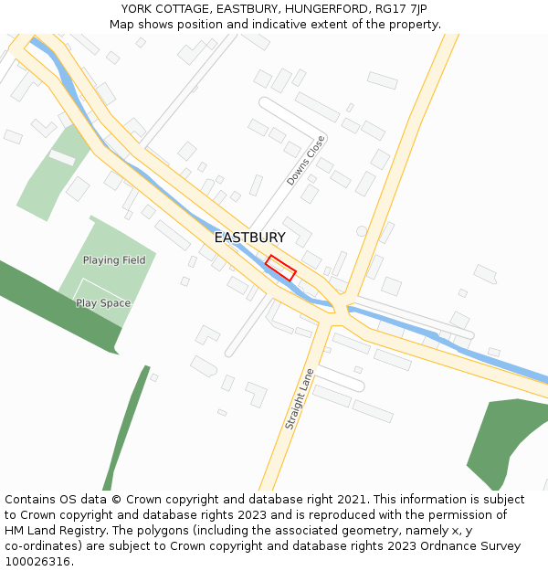 YORK COTTAGE, EASTBURY, HUNGERFORD, RG17 7JP: Location map and indicative extent of plot