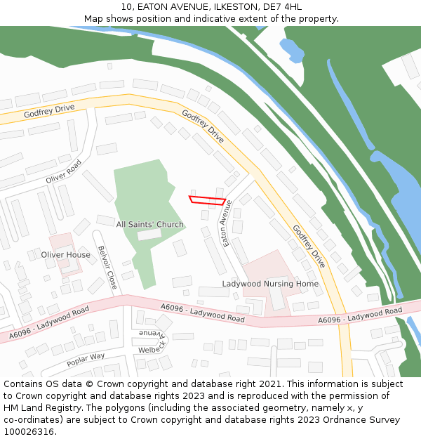 10, EATON AVENUE, ILKESTON, DE7 4HL: Location map and indicative extent of plot