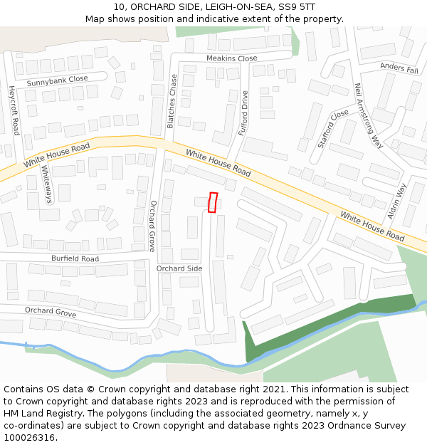 10, ORCHARD SIDE, LEIGH-ON-SEA, SS9 5TT: Location map and indicative extent of plot