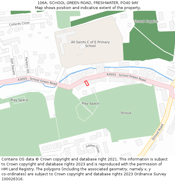 106A, SCHOOL GREEN ROAD, FRESHWATER, PO40 9AY: Location map and indicative extent of plot