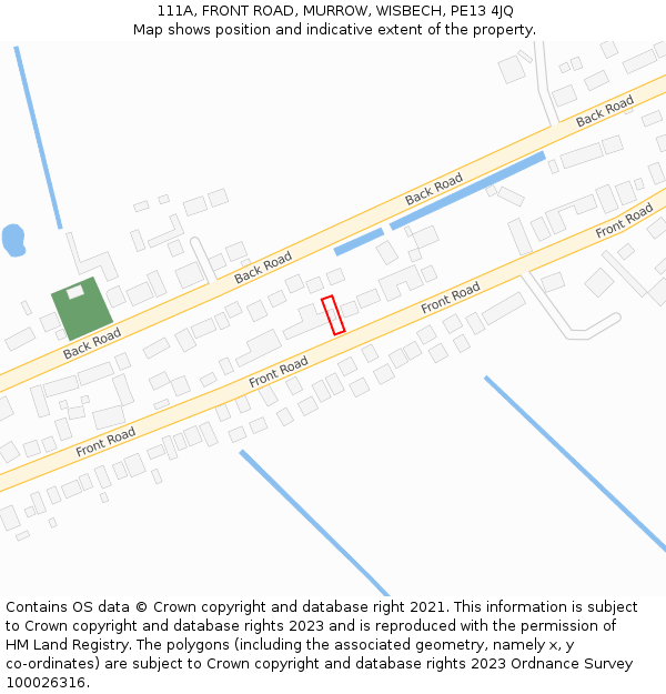 111A, FRONT ROAD, MURROW, WISBECH, PE13 4JQ: Location map and indicative extent of plot