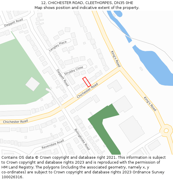 12, CHICHESTER ROAD, CLEETHORPES, DN35 0HE: Location map and indicative extent of plot