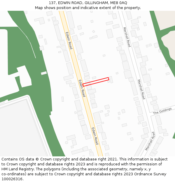 137, EDWIN ROAD, GILLINGHAM, ME8 0AQ: Location map and indicative extent of plot
