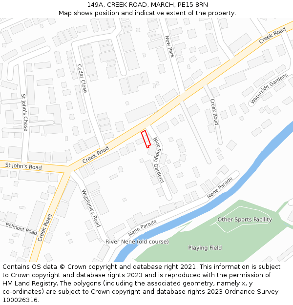 149A, CREEK ROAD, MARCH, PE15 8RN: Location map and indicative extent of plot